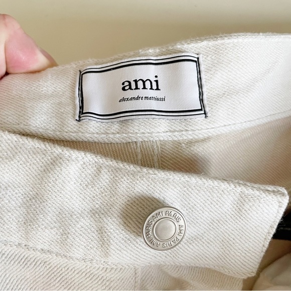 AMI Paris Men’s Tye Dye Straight Leg Jean Pink White 33x34 - Picture 9 of 11